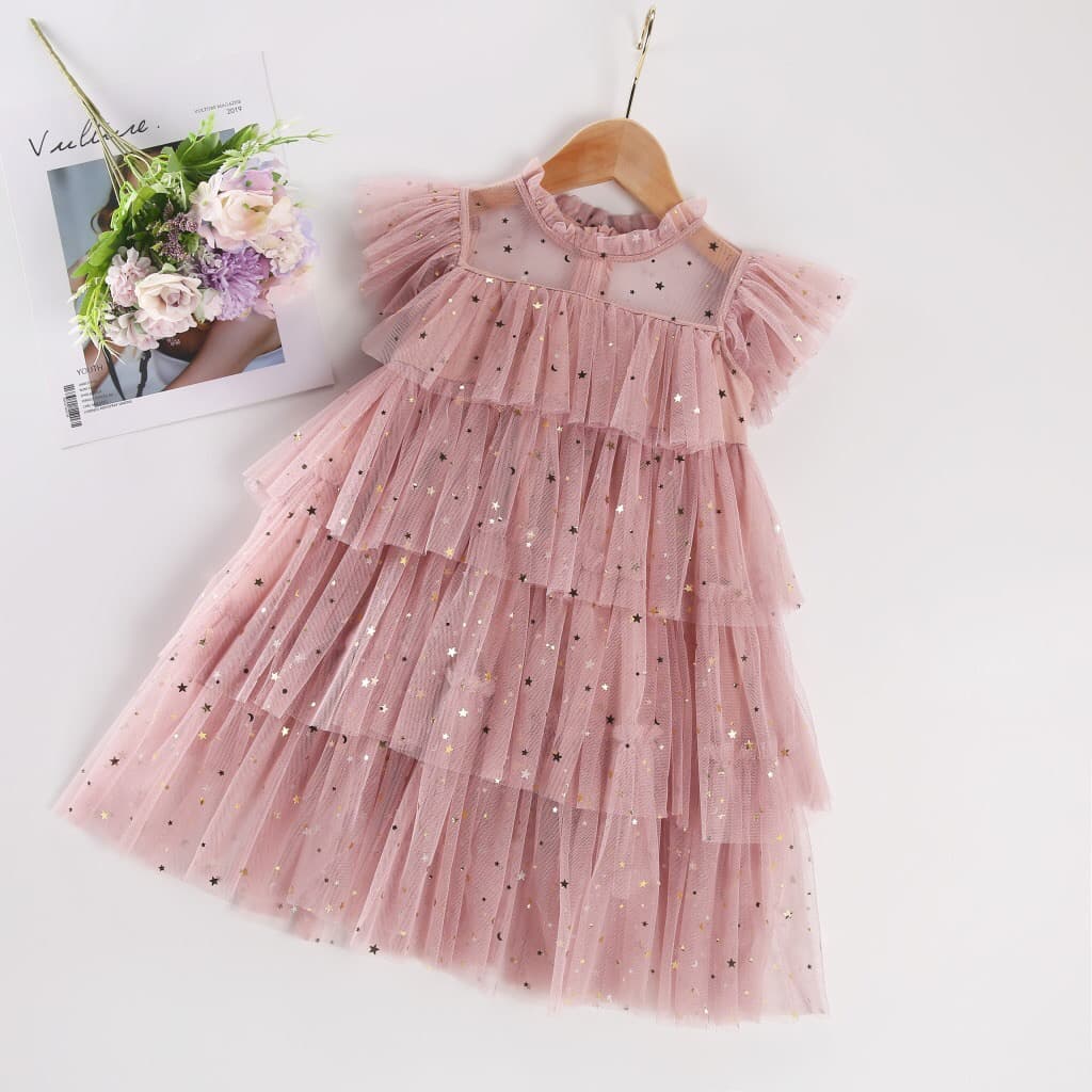 Wfrv Vestido De Festa Infantil Feminino Com Flores Para Verão / Aniversário / Casamento / Bolo