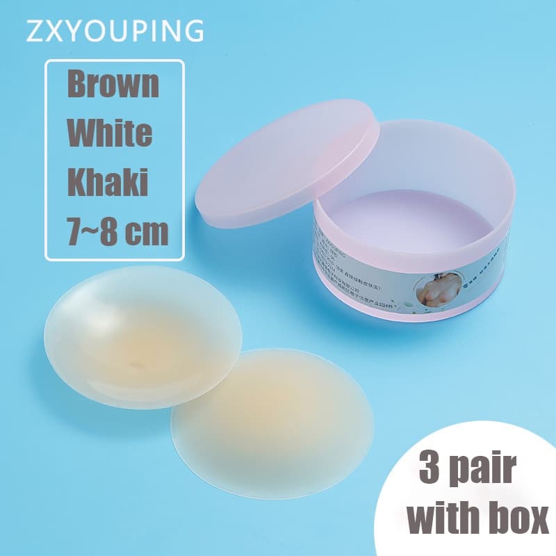 3 Pares Silicone Sutiã Adesivo Com Caixa，Protetor De Mamilos Peito Aureola Tapa Bico Seios，Silicone Sem Costura Invisível Reutilizável Auto-Adesivo Ultra-Thin Breathable Plus size