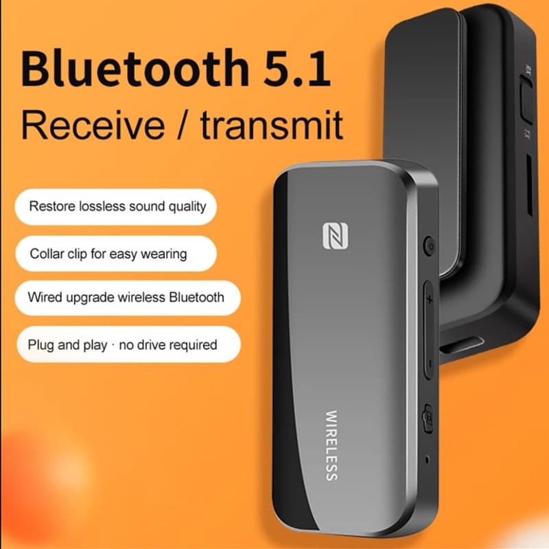 Receptor De Áudio Estéreo Bluetooth Transmissor BT5.1 NFC Tipo C Carregamento Mãos-Livres Sem Fio TF 3.5mm 2.5mm Aux