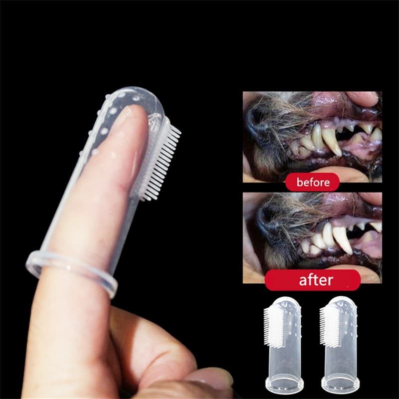 Escova de Dentes para Cães e Gatos Escova de Dentes de Silicone Transparente Escova de Dentes para Cães e Gatos