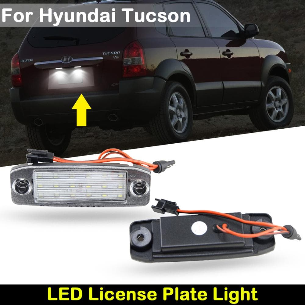2pcs Lâmpada LED Branca Traseira Da Placa De Matrícula Do Carro Para Hyundai Tucson 2005-2009