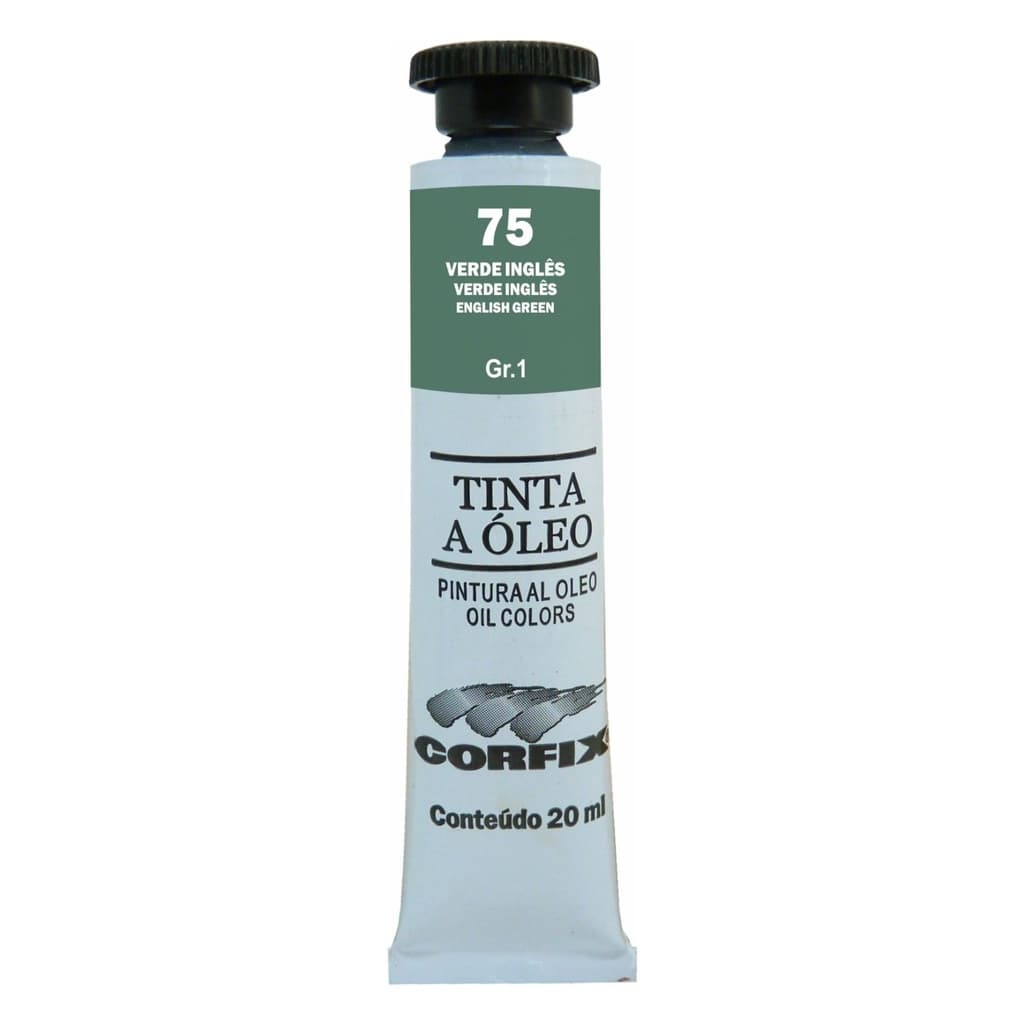 Tinta à Óleo para pintura em tela Corfix Bisnaga 20ml G1 - 73 Verde Esmeralda