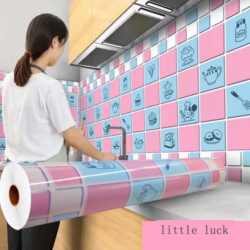 Adesivo De Papel De Parede De Alumínio À Prova De Óleo De Cozinha Fogo De Alta Temperatura D'água Autocolante Umidade