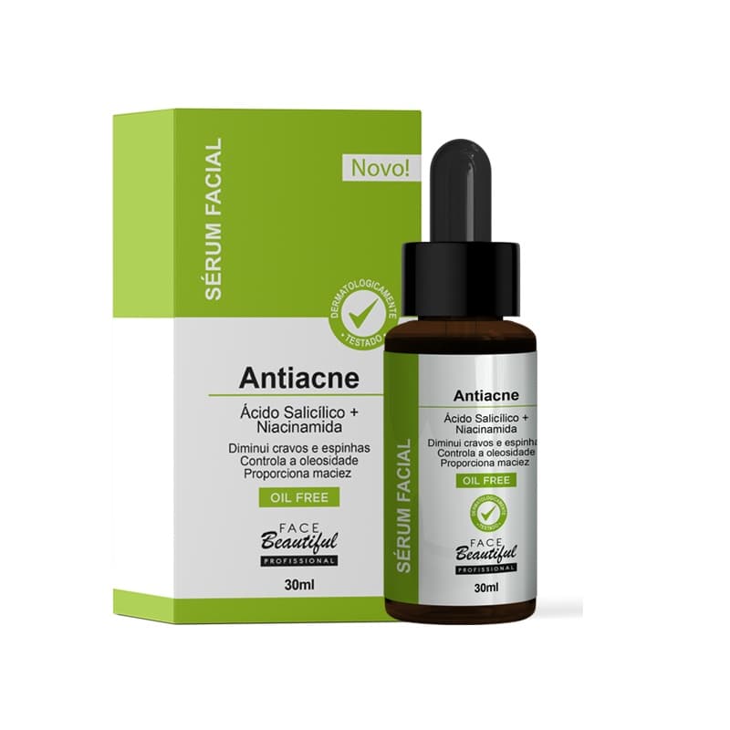 Sérum Facial Oil Free Antiacne com Ácido Salicílico e Niacinamida Face Beautiful 30ml
