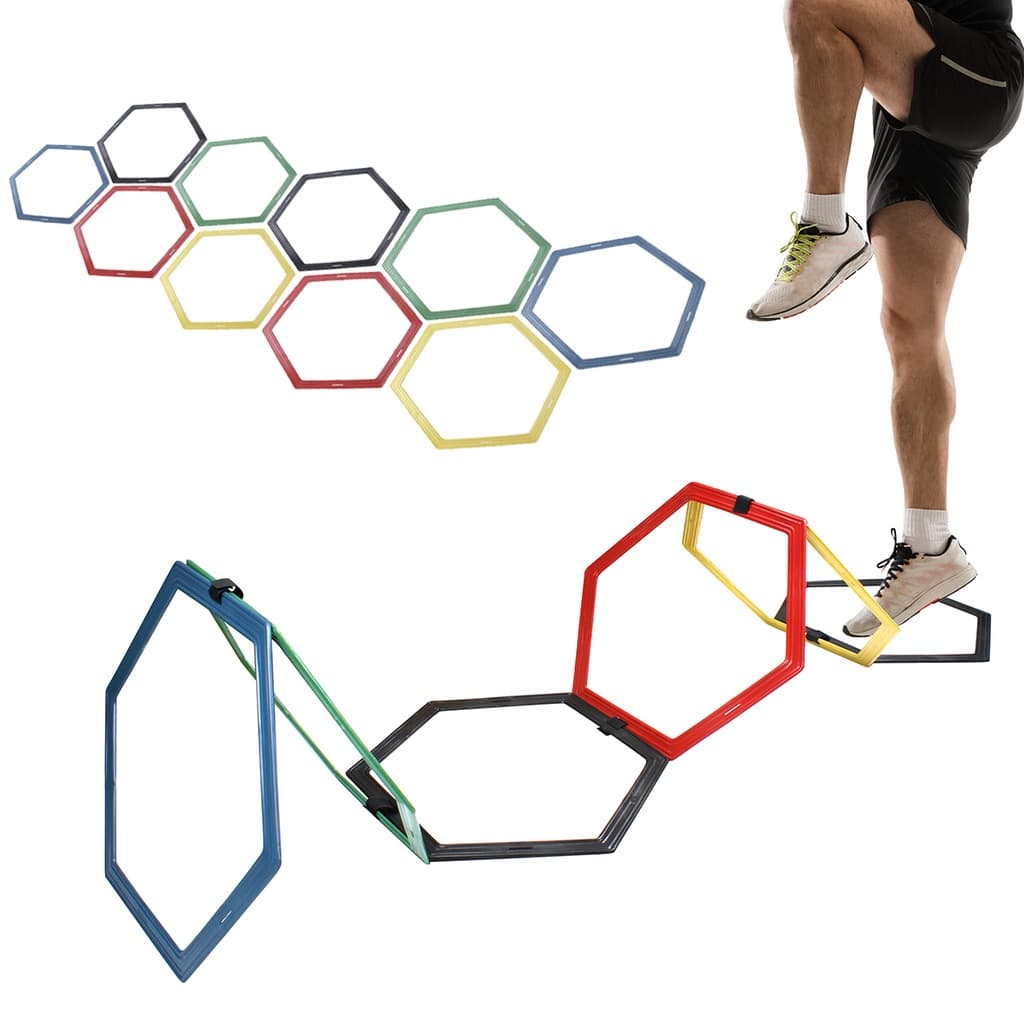 Kit Argolas De Agilidade Aro Funcional Hexagonal 6 Pç