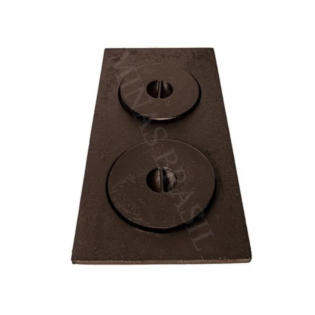 Chapa 2 Furos Econômica Completa P/ Fogão A Lenha 40x22x19