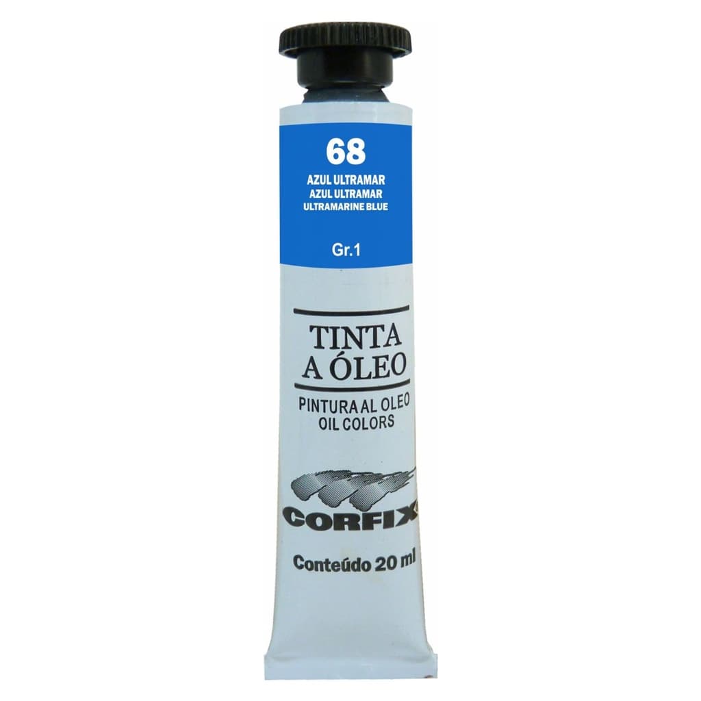 Tinta à Óleo para pintura em tela Corfix Bisnaga 20ml G1 - 68 Azul Ultramar