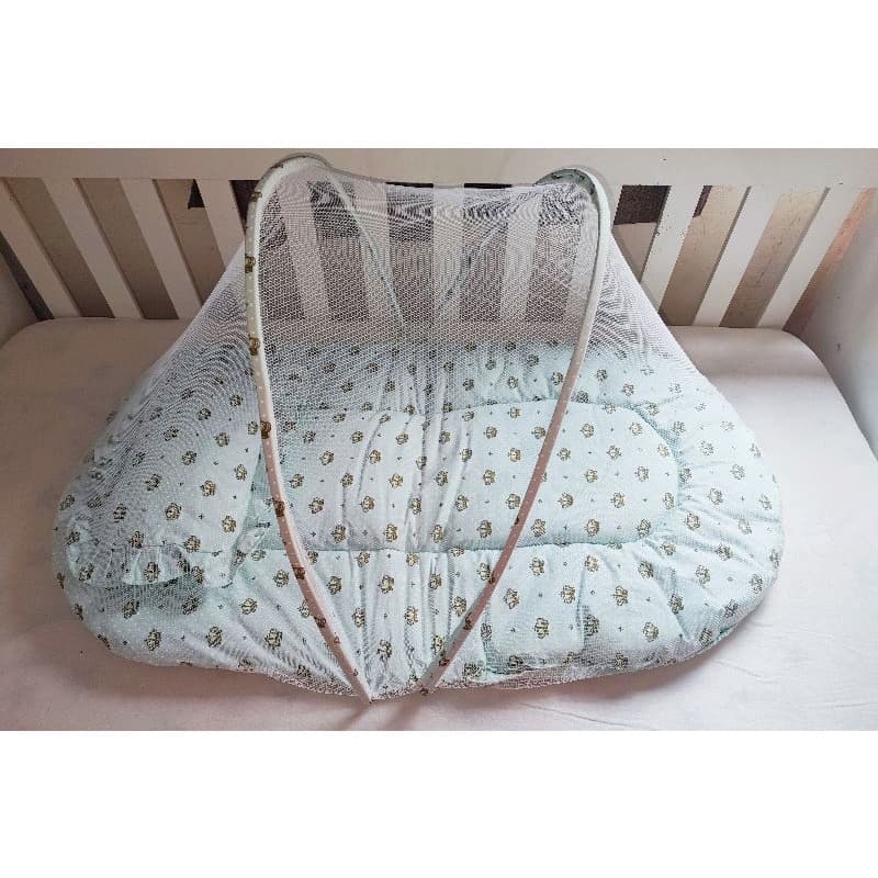 Colchonete com mosqueteiro para bebê tecido algodão enchimento anti alérgico