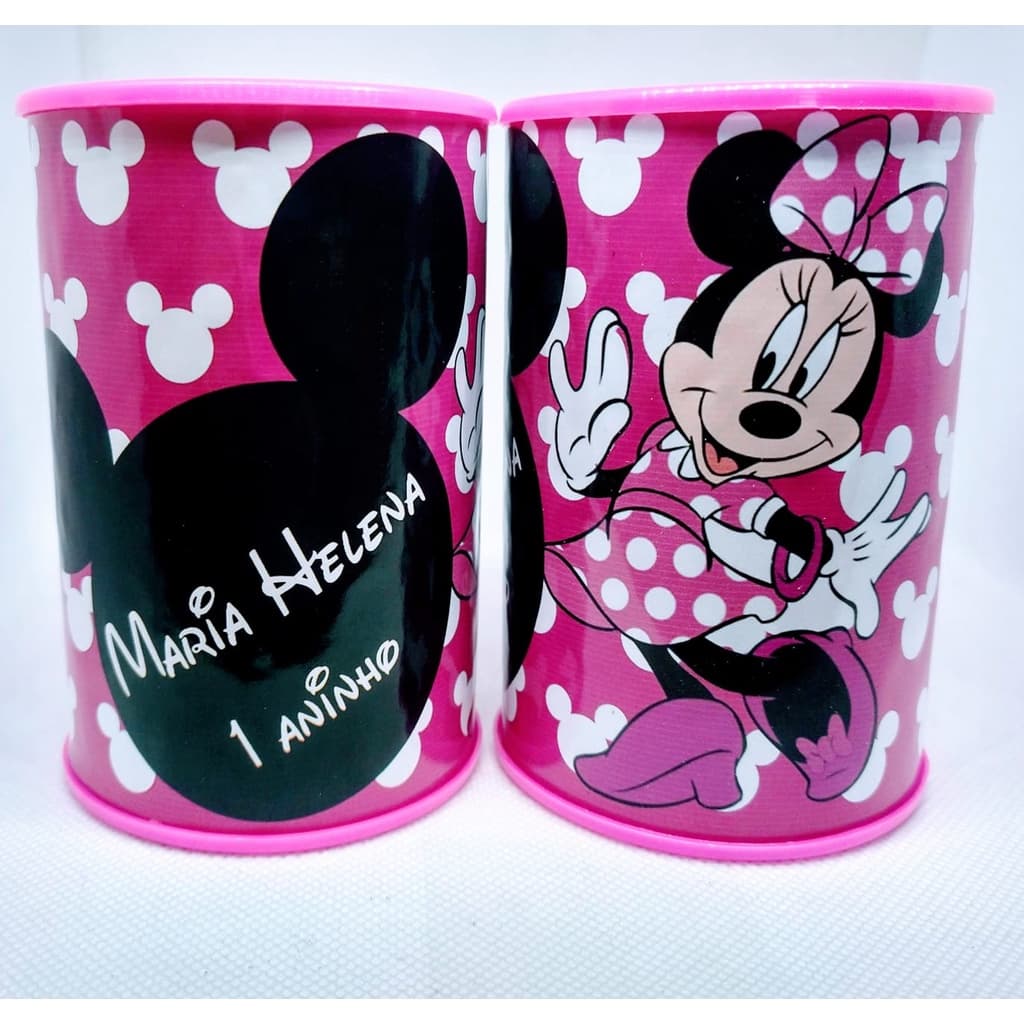 10 Cofrinhos Personalizado Minnie Rosa