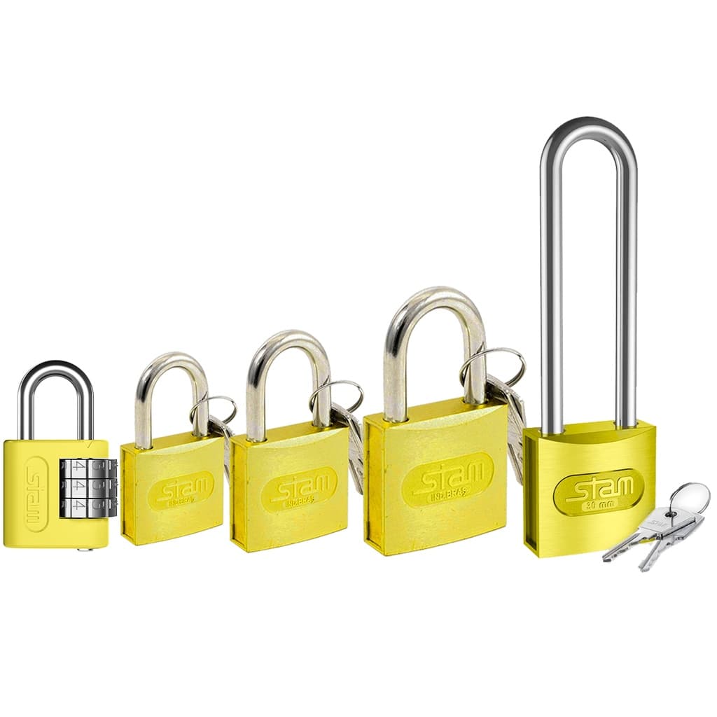 Cadeado De Alta Segurança Com Chave Original Zamac Latão Segredo Haste Longa Vários Tamanhos Modelos