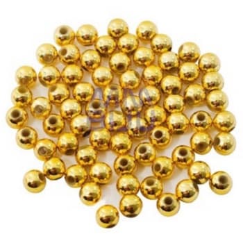 Perola abs inteira Ouro 3/4/5/6/8/10mm c/furo 50gr decoração