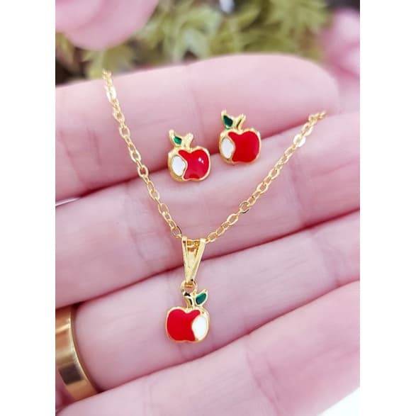 Conjunto Folheado de Brinco e Colar Infantil menina diversos personagens e modelos