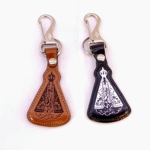 Nossa Senhora Aparecida Chaveiro em Couro Presente criativo religioso Cristianismo