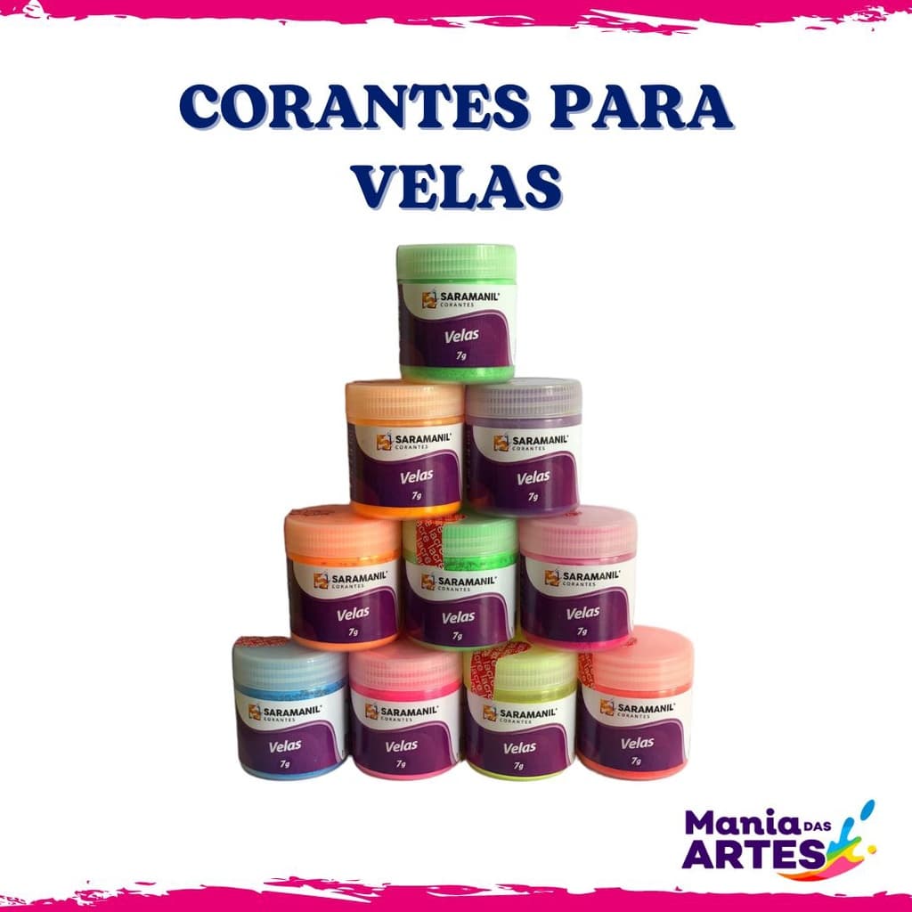 Corante em Pó para Velas 7g Saramanil Corantes Diversas Cores