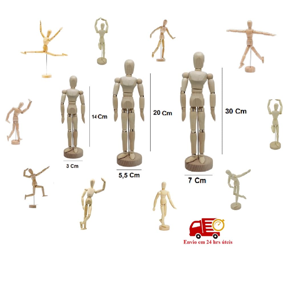 Boneco Articulado Madeira Modelo Manequim