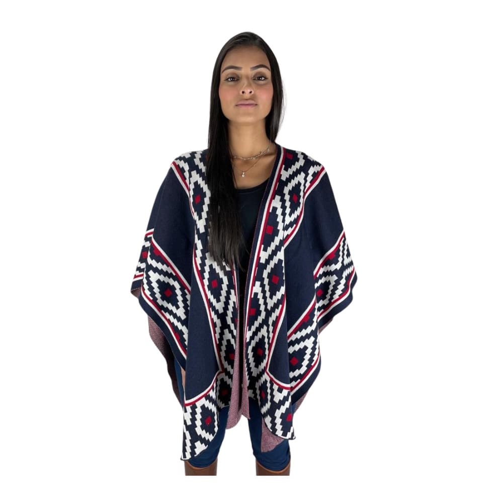 Pala Unissex Oldoni Ruana Pampa Azul Marinho Estampada