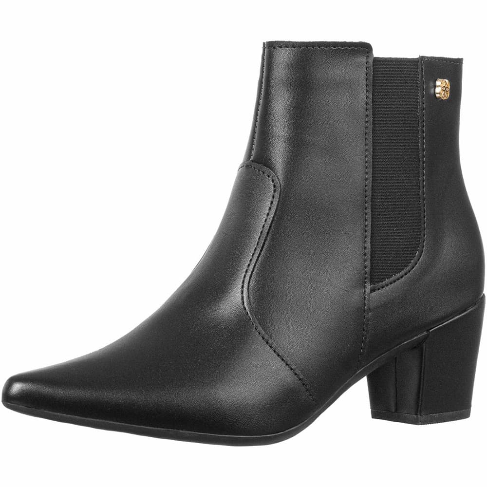 Bota Feminina GiGiL Bico Fino Cano Curto Saltinho Salto Baixo Médio Elástico Moda Atual Confortável
