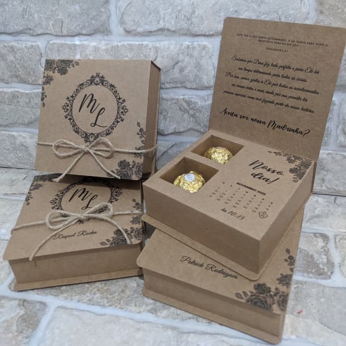 2  Convite Rústico para Padrinhos de Casamento