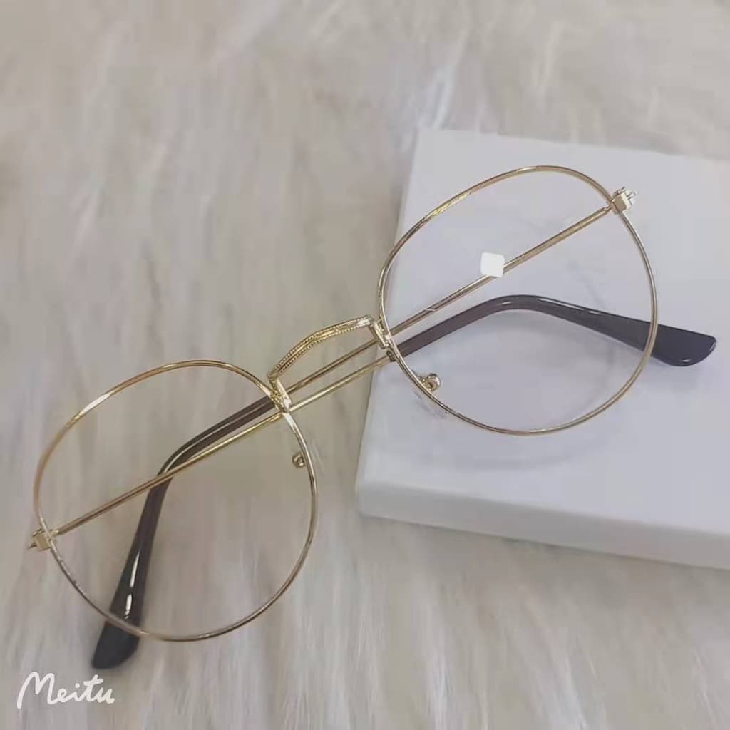 Óculos Redondos De Plástico Óculos  Armação Anti Claro Moldura De Proteção Uv Para Computador / Jogos