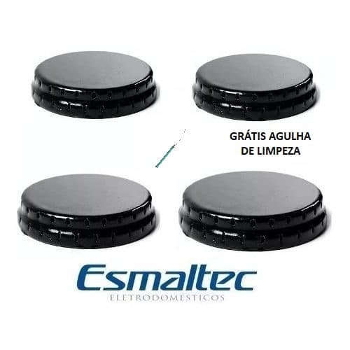 Kit 4 Tampas Espalhadores para Boca de Fogão Esmaltec Veneza /Caribe/ Munique /Ágata