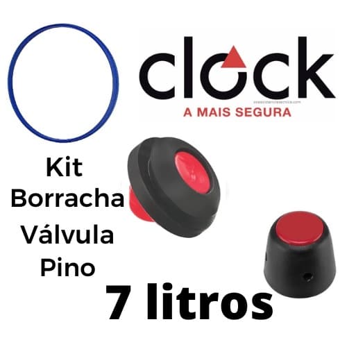 Kit Reparo Panela De Pressão 7Litros Válvula De Segurança + Peso Moderno + Borracha Silicone 7L