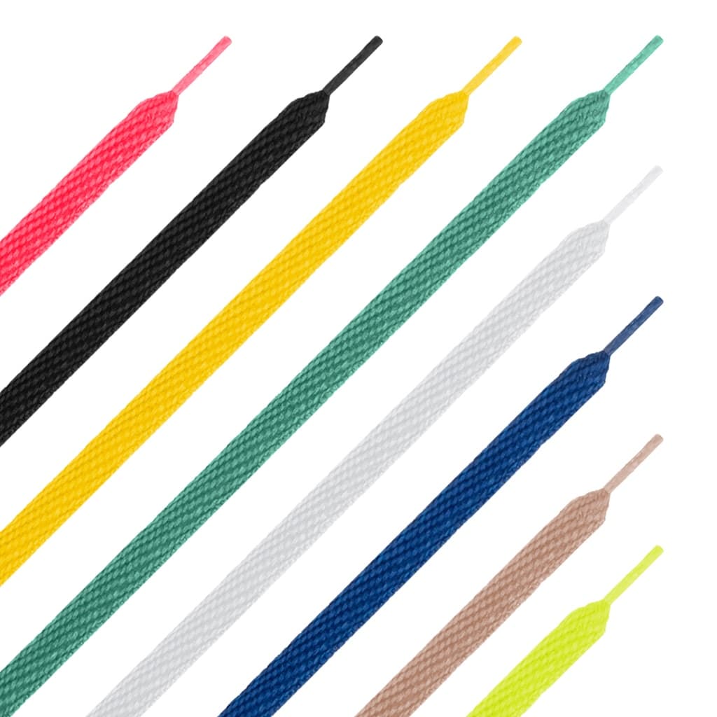 Cadarço achatado 110cm chato nylon branco preto nude