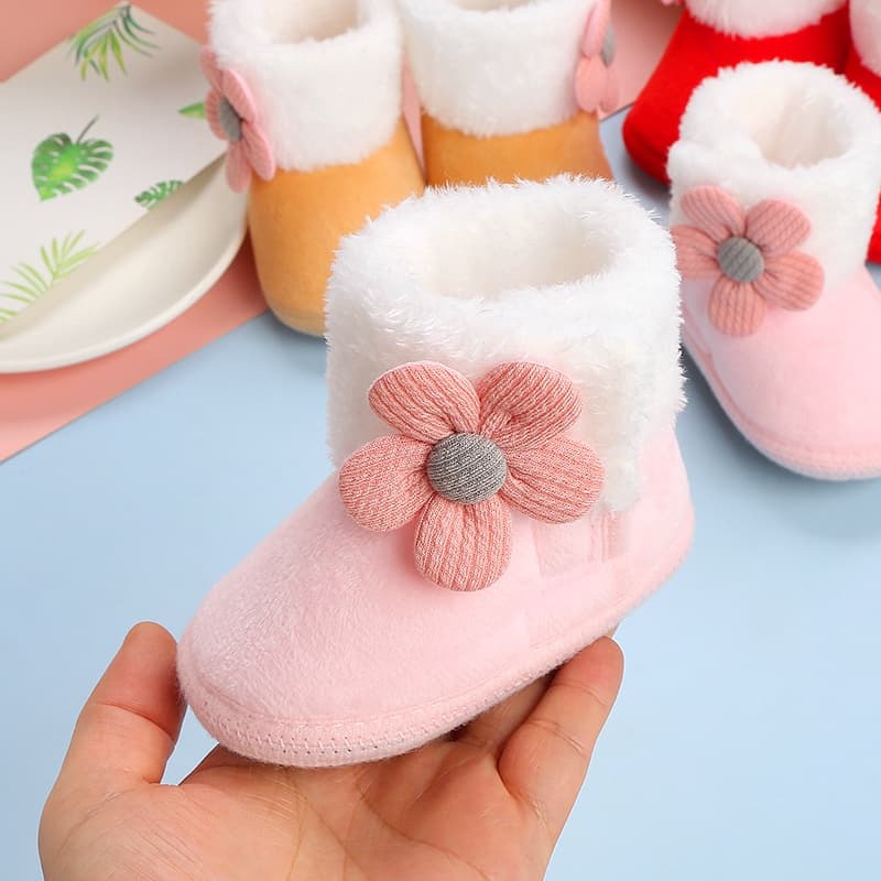 Bebês Recém-Nascidos Meninas Meninos Botas Macias De Neve Sólidas Pompom Para Sapatos De Aquecido Nova Moda Confortáveis