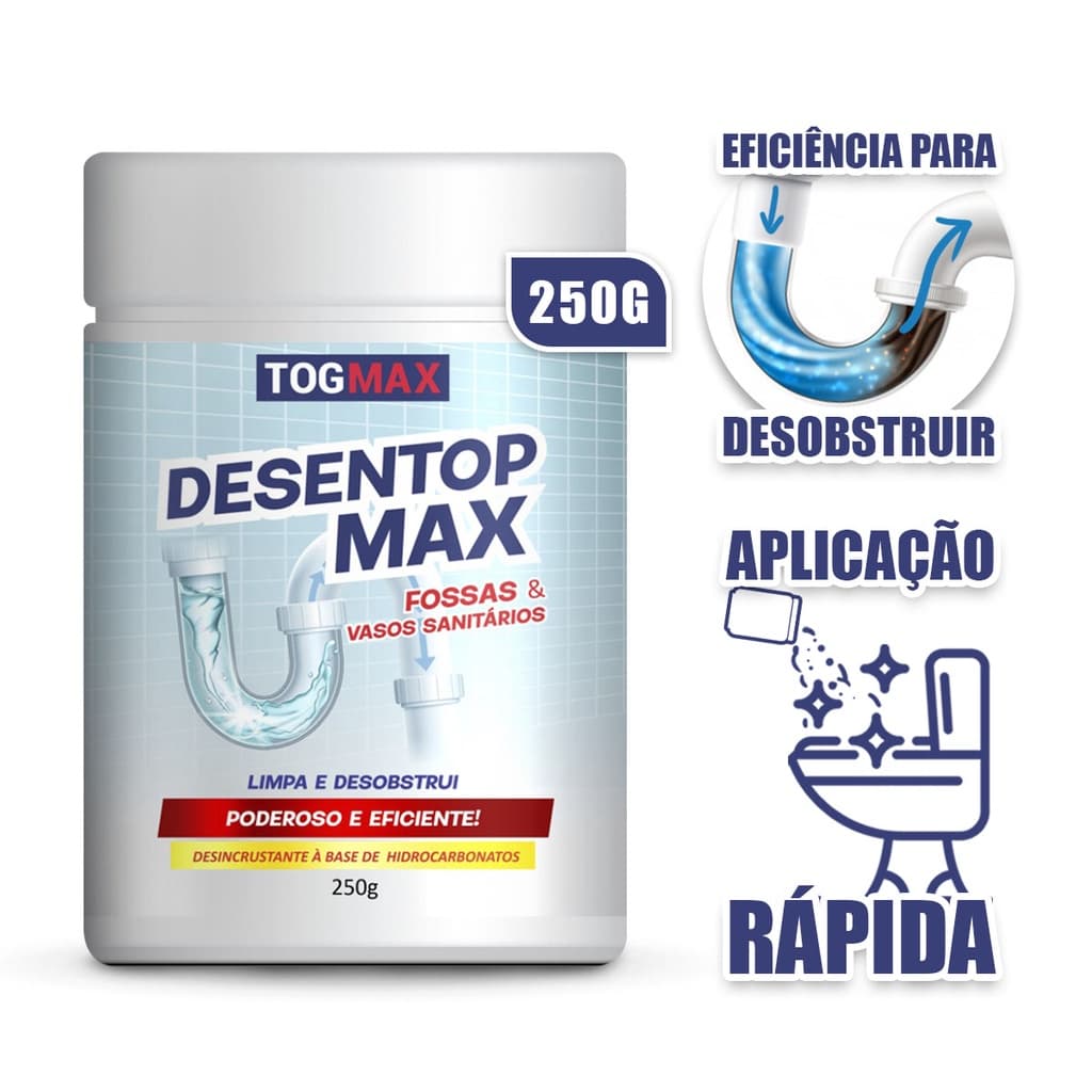 Desentop Max 250g Limpa Fossa Séptica E Caixa De Gordura Togmax