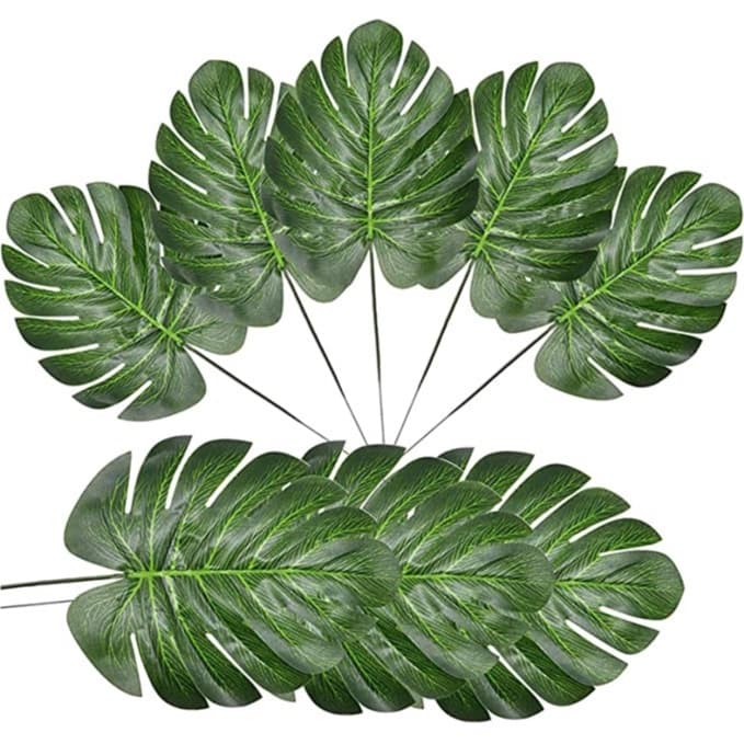 20 Folha Artificial Decoração,Folhas Costela De Adão Planta Artificial Decoração