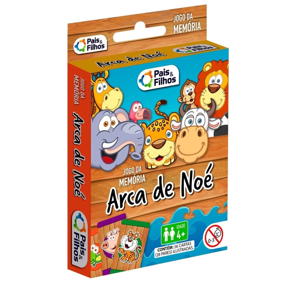 Jogo Da Memoria Arca De Noe 56 Cartas Desenvolve Coordenação Motora Raciocínio Lógico - Menino Menina 4 Anos