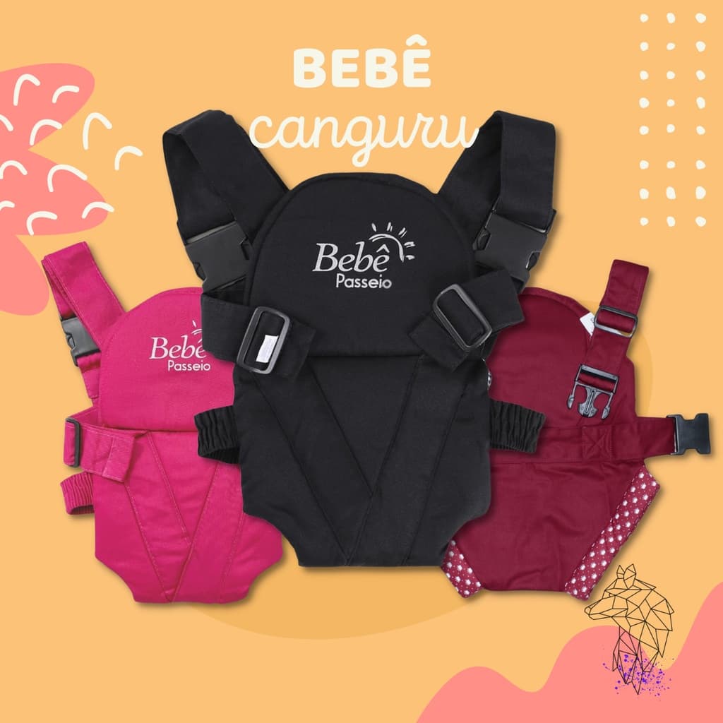 Canguru Bebe Carrega Cadeirinha Suporta Ate 15kg Modelo Panda Click Kowak