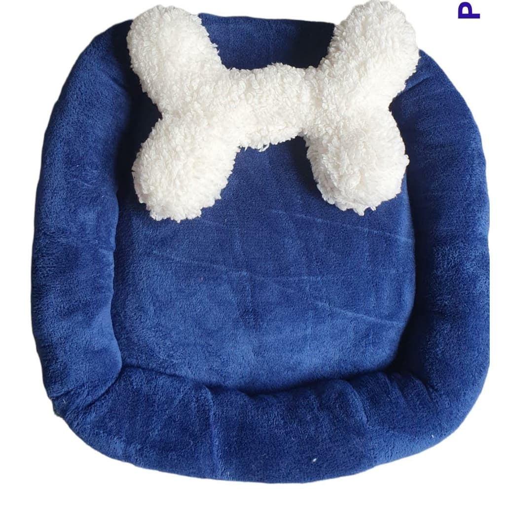 cama quadrada pet 40 cm com almofada de osso tecido macio