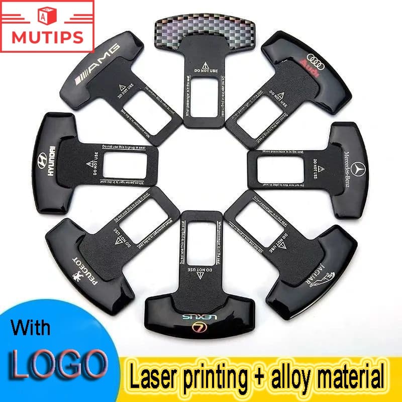 1/2Pcs Alarme De Fivela Silenciosa Com Logotipo De Carro Em Liga De Alumínio