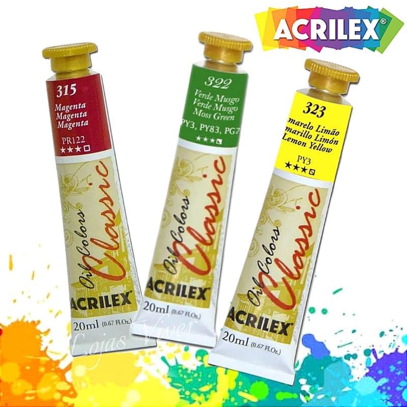 Tinta a Óleo Oil Colors 20ml - Acrilex (Parte 1)