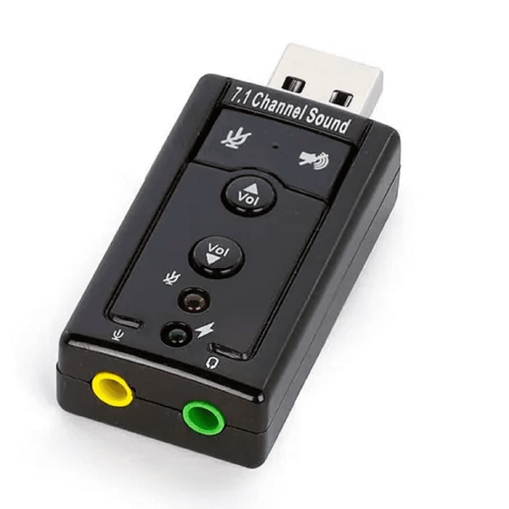 Placa De Som USB 7.1 Canais Adaptador Audio Fone De Ouvido