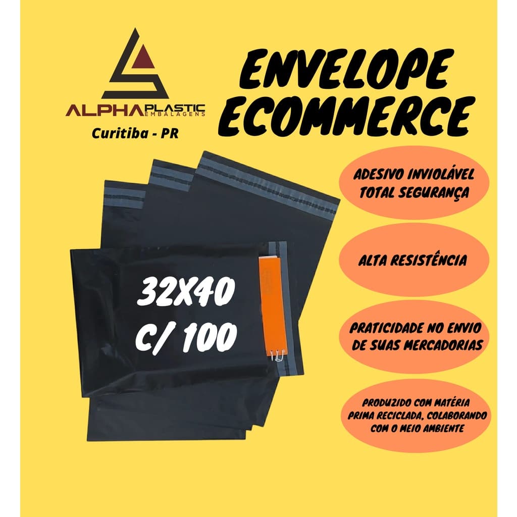 100 Unid. Envelopes De Segurança 32x40 -  Saco Embalagem Para Correio Ecommerce