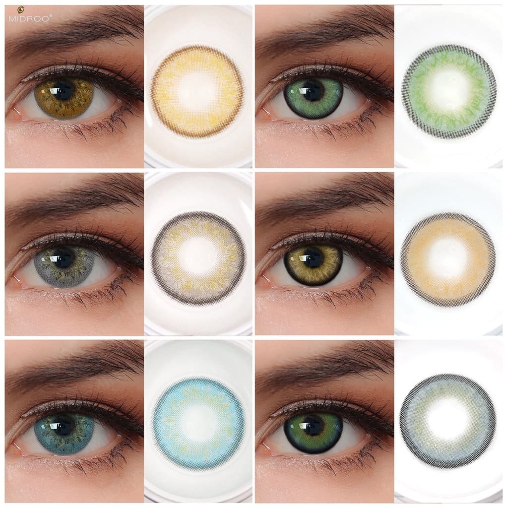Midroo 2 Peças/Par Lentes De Contato Colorida Naturais Uso Anual Para Maquiagem Dos Olhos 14,0mm
