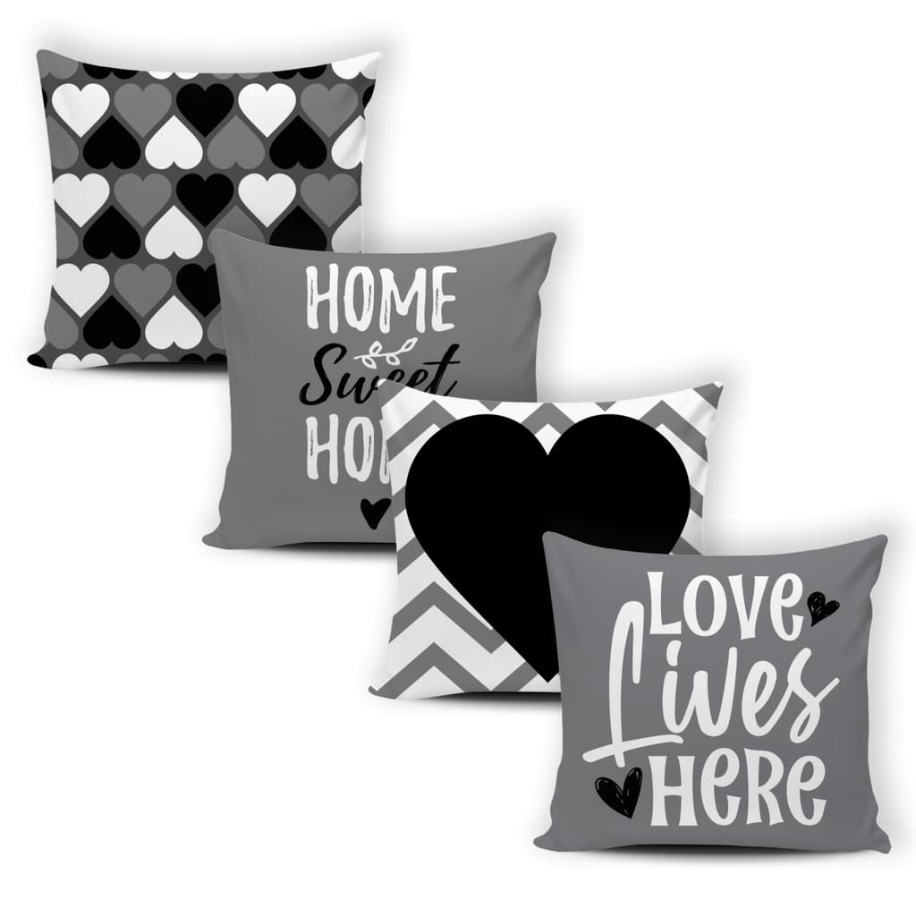 Kit 04 Capas de Almofada Decorativas Modernas Luxo - 075