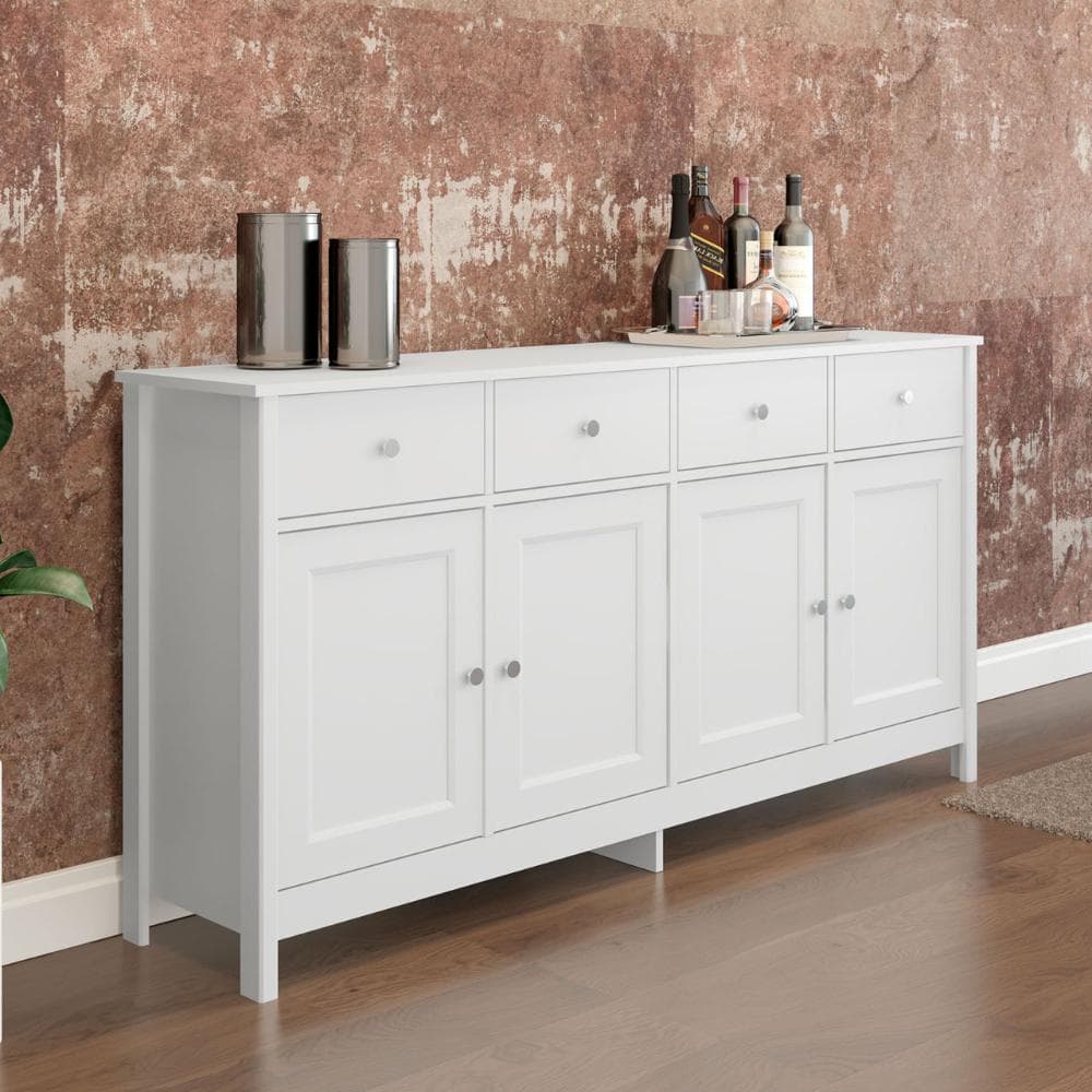 Aparador Buffet Ditália 4 Portas 4 gavetas R-626 Branco