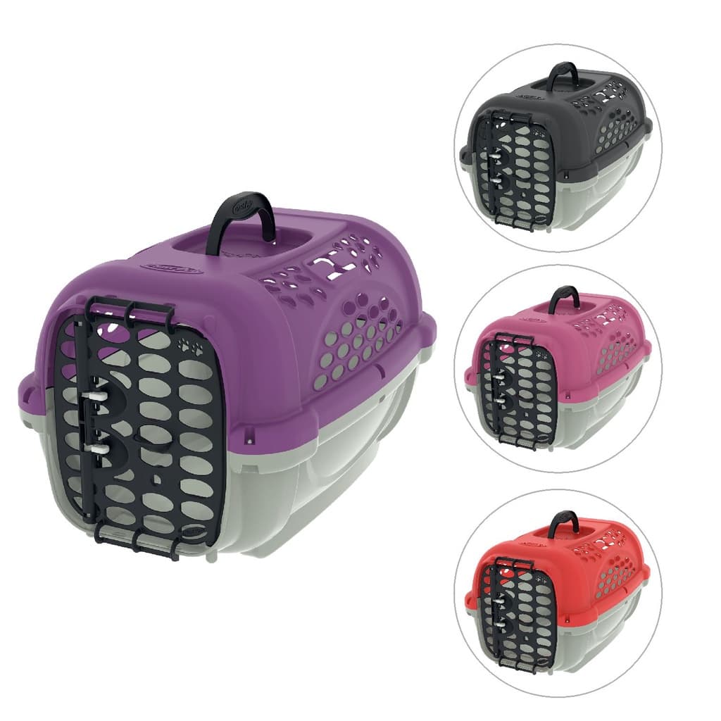 Caixa de Transporte Para Cães Gatos Panther Colorida Plast Pet n.01 a 05 Pet Pequeno e Grande Porte