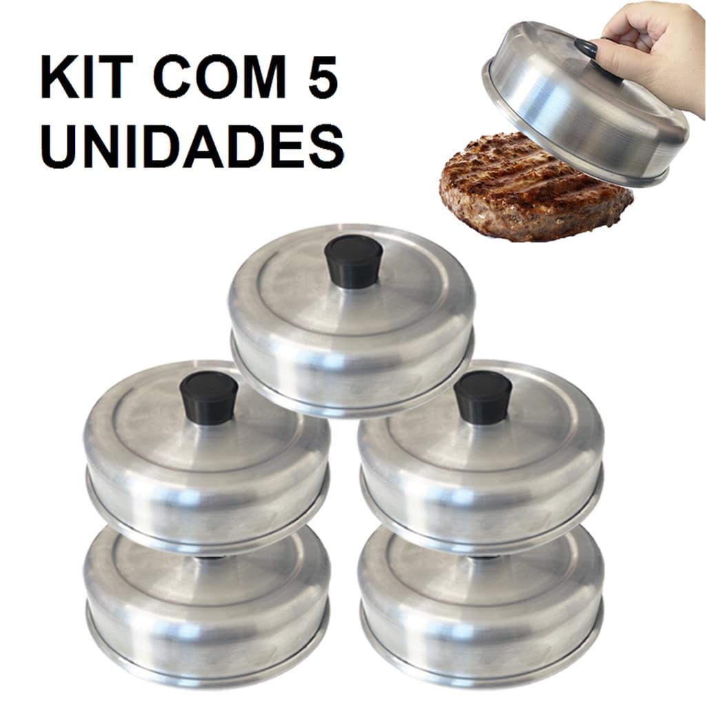 Abafador De Hambúrguer Tampa Para Abafar 16 Cm - Kit Com 5