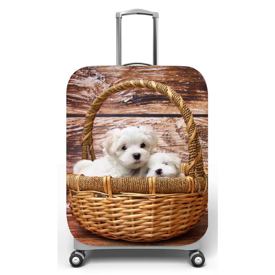 Capa para mala de viagem P Onboard, medidas max C35x A55 x P23cm Filhotes cachorrinhos na cesta