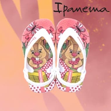 Chinelo Infantil Menina Ipanema Bebê com Elástico Confortável Escolar