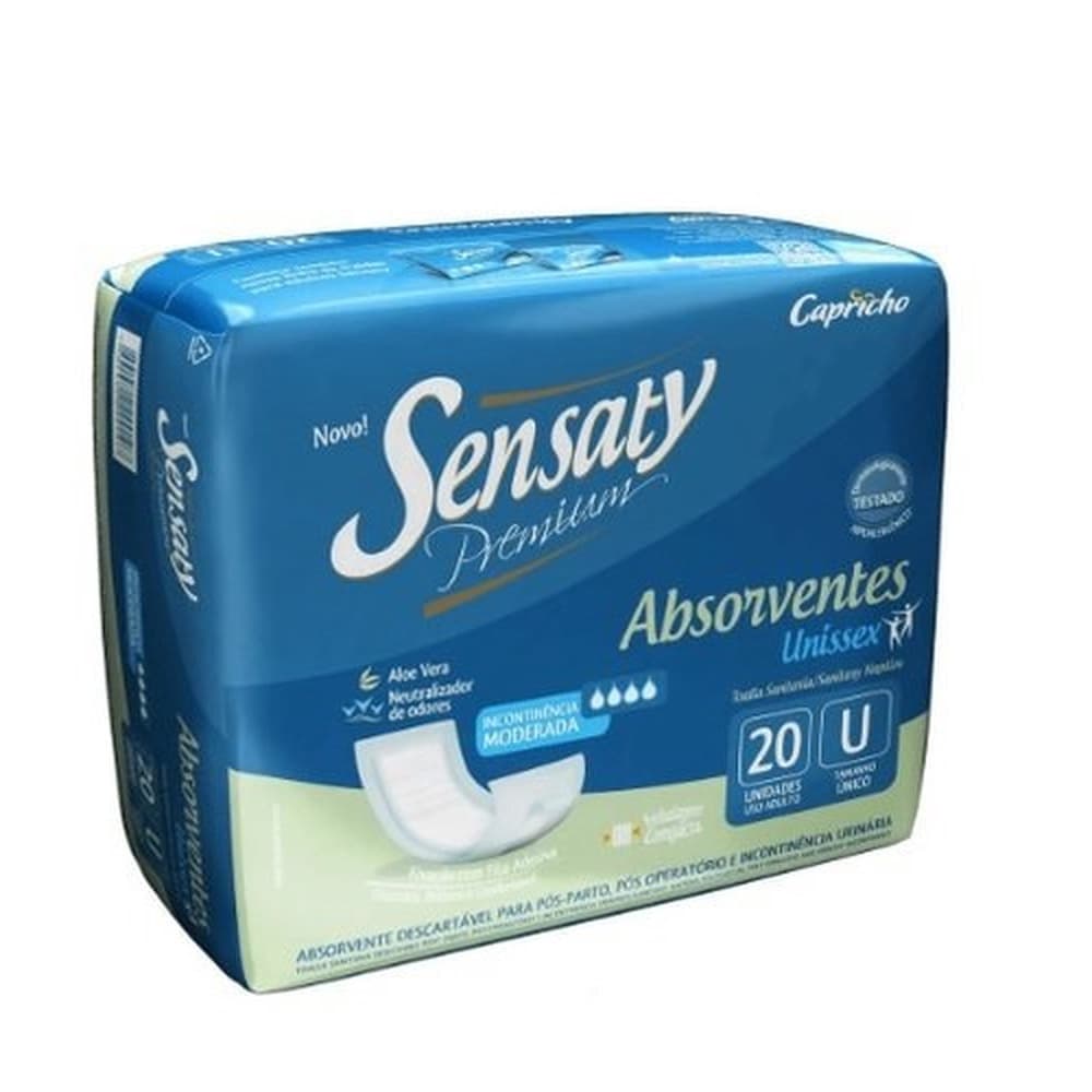 Absorvente Geriatrico Unissex Sensaty Premium Tamanho Unico, 20 Unidades
