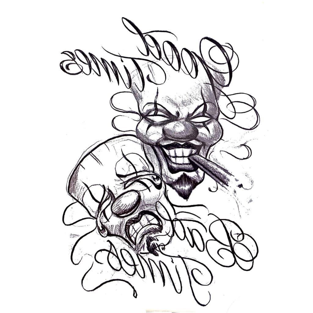 Tatuagem Temporária Palhaço Chora Agora Ri Depois Removível - 20x14cm - TH-475