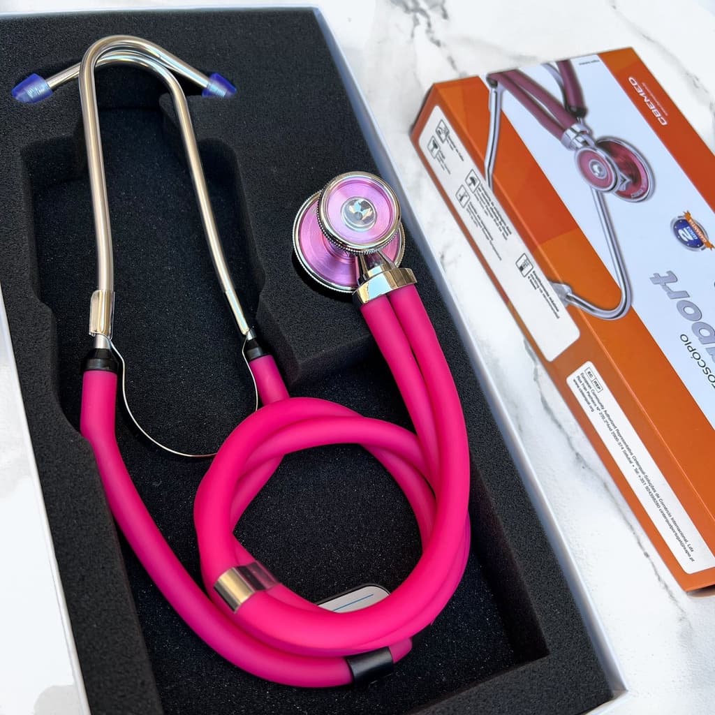 Estetoscópio Rappaport Rosa P.A.Med 2 Anos Garantia Ideal Enfermagem Estudante Medicina e Saúde