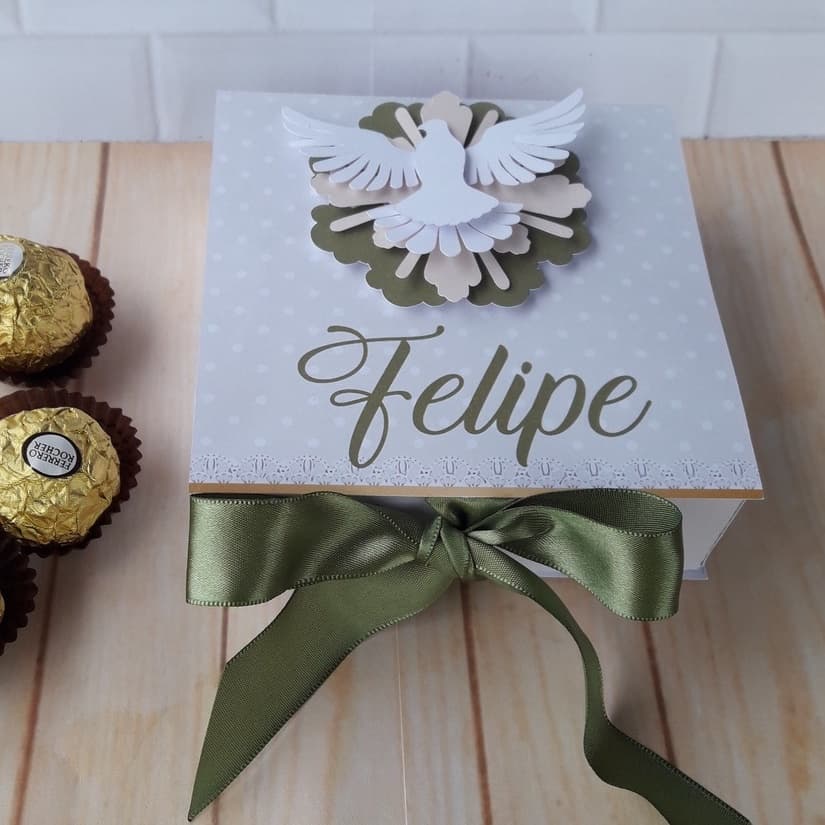 Convite Padrinhos Batizado Verde Espirito Santo