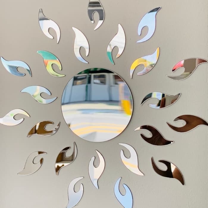 Kit Espelhos Decorativos Acrílico Sol - 30 Cm Promoção