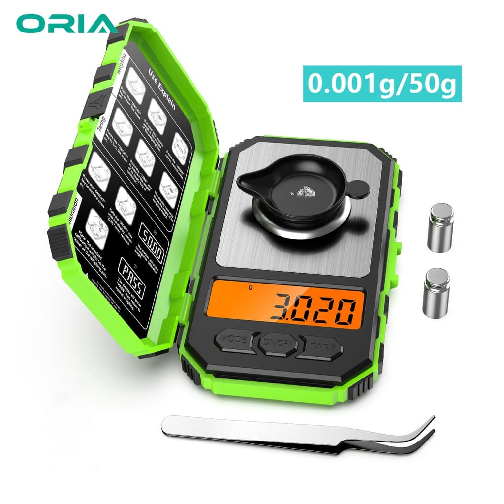ORIA 0.001g/50g Balança Digital De Miligrama Mini Balanças De Bolso De Alta Precisão Para Pesagem De Laboratório Joias