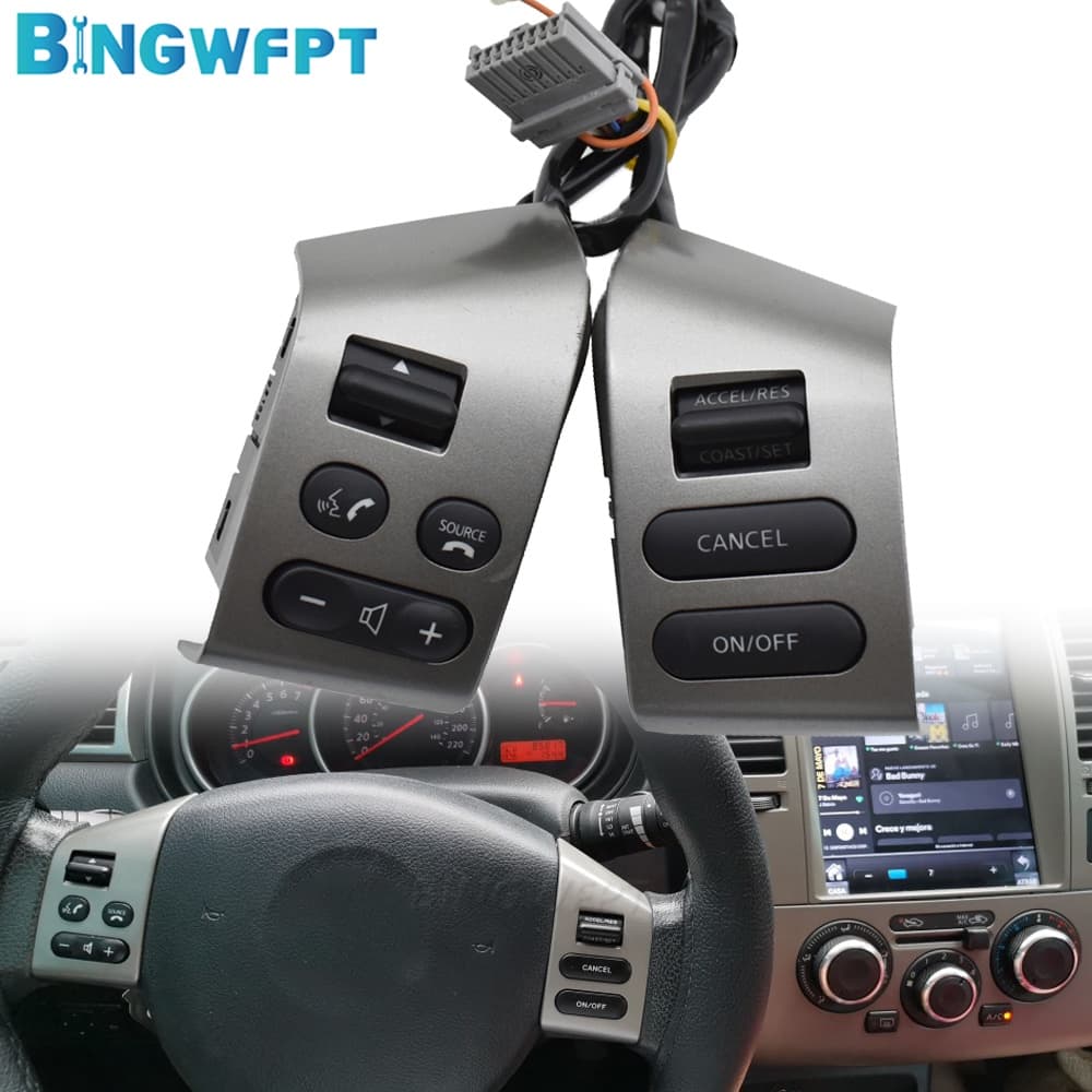 Com Botões De Estilo De Carro Luz De Fundo Vermelha Controle Do Volante Para Nissan LIVINA & For TIIDA SYLPHY